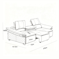 Sofá Cama Eléctrico de Cuero Genuino de Tres Plazas, Moderno, Plegable y Reclinable, Multifuncional, Ahorra Espacio, para Sala de Estar o Dormitorio