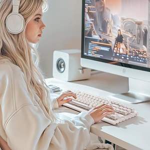 Keyboard <b>Stickers</b> for Long Nails with Letters, Soft Silicone Keyboard <b>Bubbles</b> for Women, Nail Art Typing Keycaps for Desktops - Product Image 5