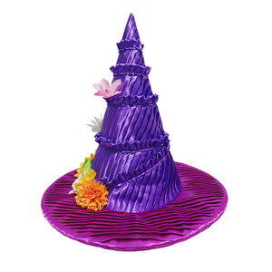 Chapeau de sorcière Luling Yaoyao, taille unique, violet, vert, floral, accessoire photo pour fête - Product Image 5