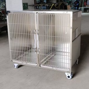 Cage de clinique vétérinaire en acier inoxydable, enclos d'hôpital pour animaux, cage de récupération médicale pour animaux, équipement vétérinaire - Product Image 1