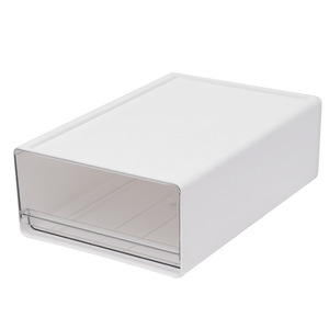 Transparent <b>Drawer</b> Storage Box Rectangle Stackable Office Organizer Desktop Document Cabinet With Clear Front For Home Study Use - Product Image 5