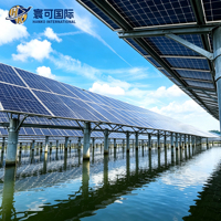 Système solaire photovoltaïque aquavoltaïque flottant et monté sur pilotes pour l'aquaculture et les fermes solaires