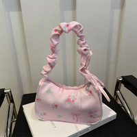 Sac messager multifonctionnel en PU imperméable et durable pour femme, motif fraise mignon, petit format carré, fermeture éclair, collection automne
