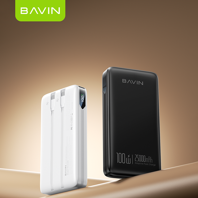 BAVIN 100W Super Fast Charging PC1110S 25000mah Power Bank with Type C Fast Charger USB C Cable