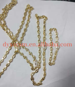 ゴールドチェーンNecklace14kゴールドチェーンゴールドキューバマイアミジュエリー6mmモナコチェーンユニセックス14K金メッキ豚の鼻チェーン - Product Image 1