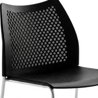 Chaise de salle à manger moderne à dossier perforé XFB-X-P22 avec structure en métal thermolaqué pour réunions et négociations à domicile