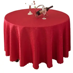 Wedding Party Banquet 100% Polyester Wrinkle Free Round Table Cloth