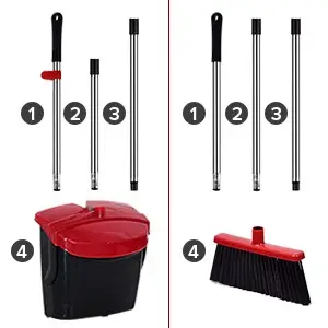 Household Long Handle Easily Assembled Disassembled Aluminum And Dustpan/dustpan With Broom Combo With 52