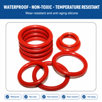 Joint torique en silicone rouge, section transversale de 2,65 mm, ID 3-260 mm, joint d'étanchéité en caoutchouc VMQ, tailles métriques