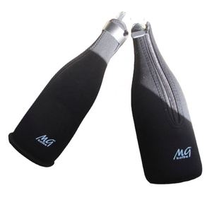 Housse isotherme pour bouteille de vin en néoprène noir avec logo personnalisé, imperméable et tendance, avec fermeture éclair, pour bouteille de champagne - Product Image 1