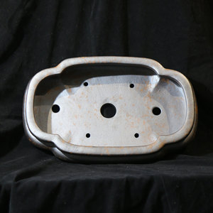 Pot à Bonsaï en Argile Violette Fait Main, Ovale Rectangulaire Peu Profond, Grand Style Zen Wabi Sabi - Product Image 3