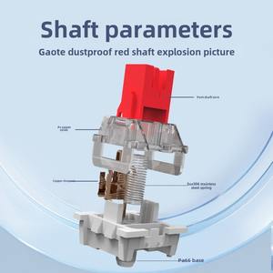 Interruptor <span class=keywords><strong>Outemu</strong></span> a Prueba de Polvo Verde/Azul/Rojo/Morado/Negro/Marrón, Interruptor Lineal/Clicker/Táctil de 3 Pines para Todos los Interruptores de Teclado Tipo MX - Product Image 4