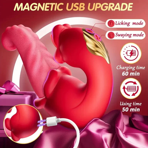 Vibratore Stimolatore Clitorideo a Forma di Lingua Rosa, Strumento Sessuale in Silicone con Controllo App a Distanza per Donne - Product Image 3