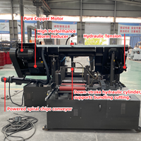 Scie à ruban métallique automatique GS400, machine de découpe de métal CNC, commande PLC, coupe continue, scie à ruban métallique pour la production en série