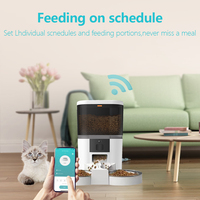 Mangeoire automatique intelligente WiFi pour chats et chiens, distributeur de nourriture sèche avec séparateur et deux bols en acier inoxydable