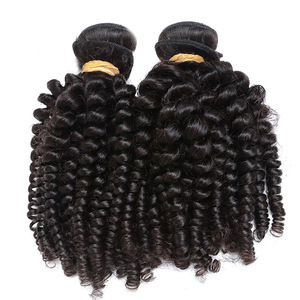 Perruque pour femme 8-20 pouces, Afro Kinky Curly, Double Drawn, Trame plate, Remy Funmi Spring Curl, noire, permable et colorable, effet rebondissant - Product Image 1