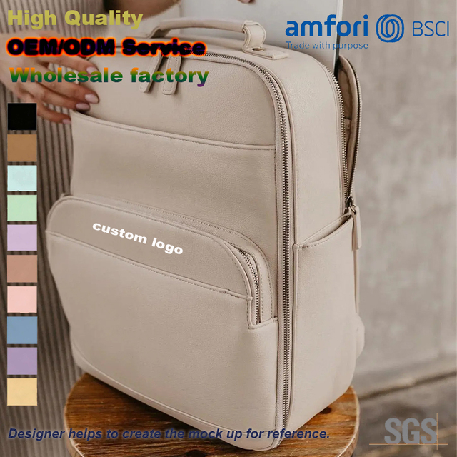 Custom Logo Waterproof Big Capacity Leather Digital Camera Backpack Travel Hiking Padded Professional DSLR Camera Bag