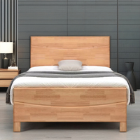Lit Simple en Bois Massif MDF Personnalisé, Style Asiatique, Mobilier de Protection pour Maison, Chambre, Hôtel, École, Hôpital, Taille Double