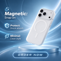 Étui magnétique en PC rigide mat de qualité supérieure pour iPhone 18 Pro Max, boutons métalliques tactiles, protection de l'appareil photo surélevée, étiquette privée disponible