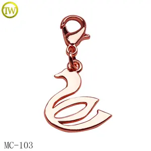 China Factory Made Bracelet Charms Stamped Logo Metal Charm Tags With Clasp