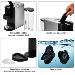 เครื่องชงกาแฟเอสเปรสโซ 3 ใน 1 19 บาร์ 1450W เครื่องชงกาแฟแบบหลายแคปซูลเหมาะกับเนสเพรสโซ่, ดอลเช่ กุสโต้&กาแฟผงสำหรับโฮมออฟฟิศ - Product Image 5