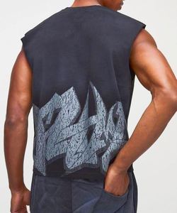 Conjunto de Camiseta sin Mangas y Pantalones Cortos Holgados con Estampado de Grafiti, Transpirable, Casual, Lavado al Ácido, Estilo Deportivo de Verano - Product Image 5