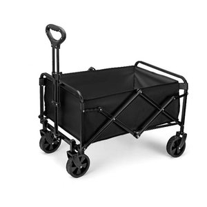 Camping Cart Folding Metal 4 Wheel <b>Swivel</b> Wheels Adjustable Handle 400 Jin Load Capacity Outdoor Storage Use - Product Image 5