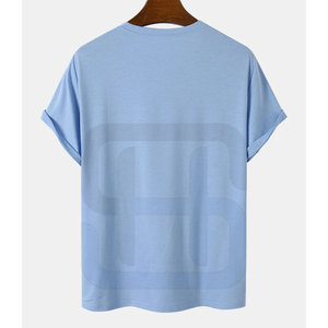 Camiseta de algodón 100% de Color sólido para hombre, ligera con mangas cortas y función de secado rápido, venta en línea, patrón impreso en 3D - Product Image 2