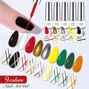 Classic Shimmer Colors Nail Painting Liner Gel Polish Drawing Painting Gel White Liner Gel Polish Nails Art
