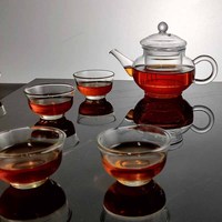 Théière Kongfu au design moderne et élégant, 250 ml, en verre transparent, avec infuseur et couvercle, écologique, pour café en vrac et thé fleuri