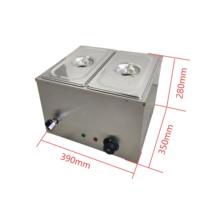 Baño María Eléctrico Comercial de Acero Inoxidable con 2 Recipientes de 1/3 GN, Calentador de Alimentos de Encimera para Hoteles, Restaurantes y Comida Rápida