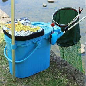 Ultra Light Mini Multi-function Fishing <b>Backpack</b> Fishing Rod Holder <b>Canvas</b> Material 10L Capacity Three-Layer Design Rack - Product Image 2