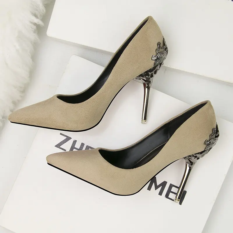 Wholesale Shoes manufacturer 10cm Women's Pointed Toe High Heels Pumps Shoes custom women shoes with logo