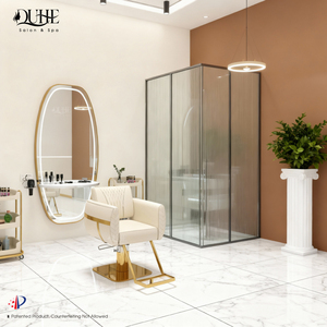 Sedia da Barbiere Regolabile in Pelle Bianca di Alta Qualità per Salone di Bellezza - Product Image 6