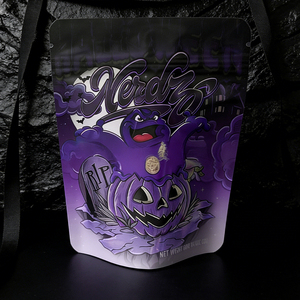 Nouvelle pochette verticale de style moderne 3,5g 7g en film polyester CPP pour emballage alimentaire, anti-odeur, refermable avec fermeture éclair, scellage 3 côtés, estampage à chaud, pour salades - Product Image 6