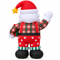 Père Noël gonflable de 6 pieds avec éclairage LED pour décoration de Noël en extérieur ou en intérieur, jardin, cour, décoration de Noël gonflable
