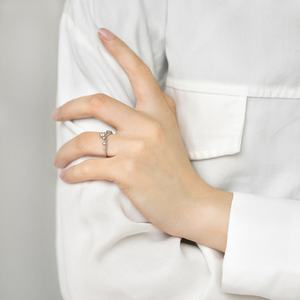 Anillo de Compromiso Personalizado de Plata de Ley 925 Chapado en Oro con Circonita Cúbica, Joyería Moderna para Mujer, Regalo de Boda, Certificado CMA - Product Image 4