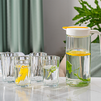 Verseuse à Eau Colorée de Ménage avec Ensemble de Tasses, Pichet en Verre et Service de Carafe