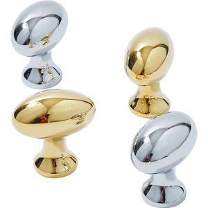 Brass Chrome Plated <b>Silver</b> Oval Cabinet <b>Knob</b> Minimalist Style Wardrobe <b>Drawer</b> Handle Single Hole Durable Furniture Hardware - Product Image 5