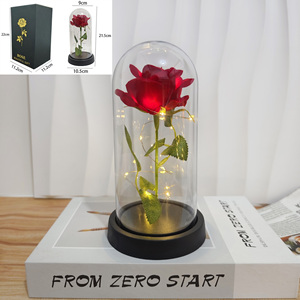 Rosa LED in Cupola di Acrilico, Fiore Artificiale con Luci Fatate Colorate a Batteria, Lampada Atmosfera Romantica per Lei - Product Image 2