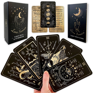 Cartas de tarot de borde dorado, tarjetas de cubierta personalizadas, grandes, gitanas, Tarot, venta al por mayor - Product Image 3