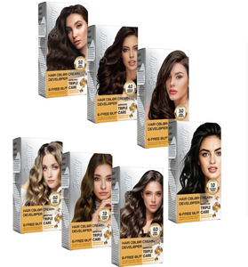 Kit de coloration capillaire permanente en crème personnalisable pour usage domestique, couvrant 100% des cheveux gris, facile à utiliser - Product Image 4