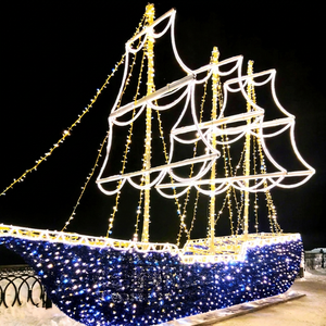 Luces LED 3D con Motivo de Barco, Decoración de Esculturas para Vehículos y Embarcaciones, para Paisajes Exteriores, IP65, Decoraciones Navideñas - Product Image 1