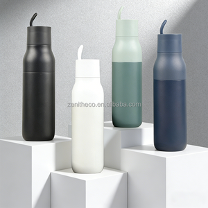 Customized New Design Cup Handle 304 Stainless Steel No Thermal Insulation Portable High-end Solid Color Outdoor Sports Kettle - Product Image 1