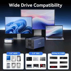 40Gbps Thunderbolt 4 4ベイアルミ合金製M.2 NVMe SATA SSD HDDエンクロージャ 8K DPドッキングステーションアレイケース 76TB対応 H004 - Product Image 4