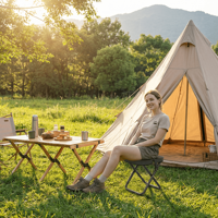 Tabouret de pêche portable amélioré grande taille, siège large, chaise de camping pliable robuste pour les voyages en extérieur