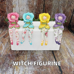 Statue de sorcière d'Halloween miniature en résine faite à la main Sculpture d'art populaire personnalisée écologique Figurine animale de noël cadeau en gros - Product Image 3