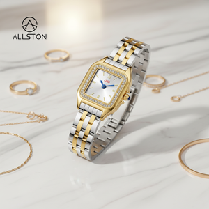 Montres-bracelets pour femmes de <span class=keywords><strong>luxe</strong></span> 2026 avec deux tons de couleur, montres à quartz tendance pour étudiantes, montres élégantes simples carrées - Product Image 1