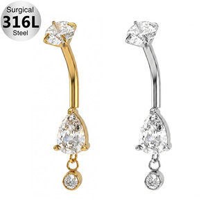 Offerta Speciale: <span class=keywords><strong>Piercing</strong></span> all'<span class=keywords><strong>Ombelico</strong></span> in <span class=keywords><strong>Acciaio</strong></span> <span class=keywords><strong>Chirurgico</strong></span> 316L per Donne, Sexy Gioielli Estivi da Spiaggia con Zirconi, Fiori e Farfalle - Product Image 5