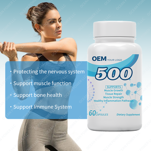 Oem nhãn hiệu riêng 500 pha trộn 1000mcg viên nang hỗ trợ cơ bắp tăng trưởng mô sửa chữa sức mạnh 60 đếm - Product Image 3